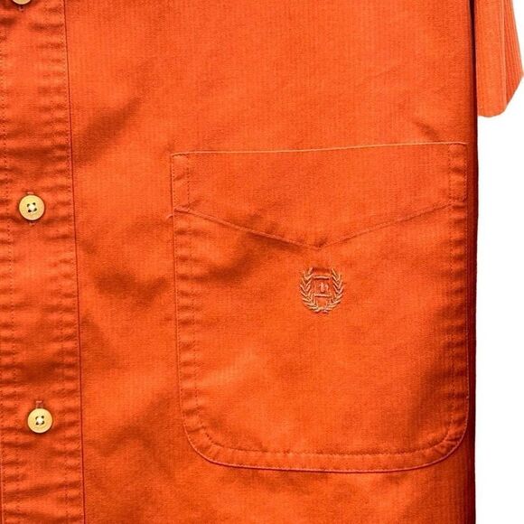 Chaps Men’s Large Shirt Orange Long Sleeve Button Down Easy Care - Picture 4 of 8